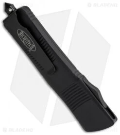 Microtech Troodon Tanto OTF Automatic Knife Tactical (3.05" Black Serr) 140-2T -Blade HQ Shop microtech troodon 140 2dlc side cm