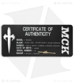 Marfione Custom Socom Bravo Tanto Knife Canvas Micarta (4" Mirror) -Blade HQ Shop microtech troodon double edge cowry x san mal cert cm