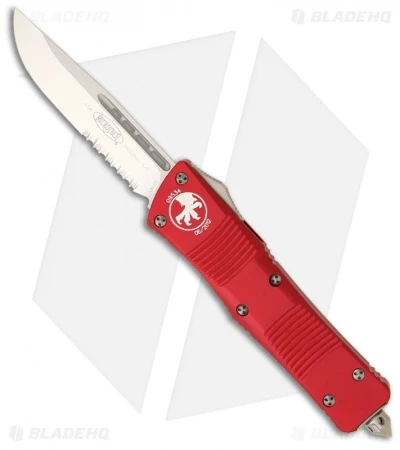 Microtech Red Troodon S/E OTF Automatic Knife (3" Satin Serr) 139-5RD 3 Microtech Red Troodon S/E OTF Automatic Knife (3" Satin Serr) 139-5RD