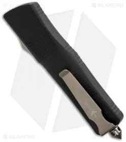 Microtech Troodon Tanto OTF Automatic Knife (3" Simulated Hamon) -Blade HQ Shop microtech troodon sim hamon bronzed hardware side cm