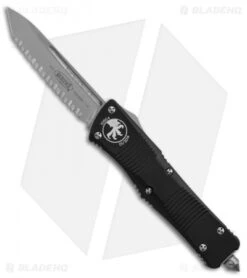 Microtech Troodon Knife Tanto OTF Automatic (3" Bead Blast Full Serr) 140-9