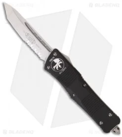 Microtech Troodon Knife Tanto OTF Automatic (3" Stonewash Serr) 140-11