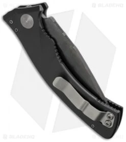 Microtech Amphibian Automatic Knife (3.5" Black Serr) 08/2002 -Blade HQ Shop microtech used amphibian black serr 08 2 side cm