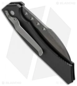 Microtech Hawk Automatic Knife (4" Black Serr) 06/2002 -Blade HQ Shop microtech used hawk black serr 06 2002 side cm