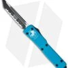 Microtech UTX-70 Tanto OTF Auto Knife Turquoise (2.4" Black Full Serr) 149-3TQ -Blade HQ Shop microtech utx 70 149 3 tq bhq 36244 cm