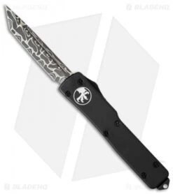 Microtech UTX-70 Tanto OTF Automatic Knife Black (2.4" Damascus)