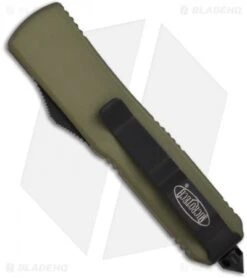 Microtech Green UTX-85 D/A OTF Automatic Knife (Black SER) 125-2GR -Blade HQ Shop microtech utx 85green black 125 1gr back