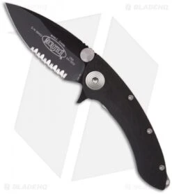 Microtech Whaleshark Flipper Knife G-10 (3.63" Black Serr) 167-2