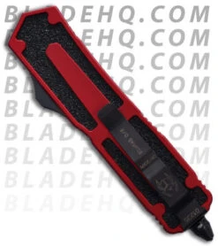 Microtech Red Scarab Double Edge OTF Knife (Black / PLN) 110-1R 5 Microtech Red Scarab Double Edge OTF Knife (Black / PLN) 110-1R -Blade HQ Shop microtechscarabredbackoct10