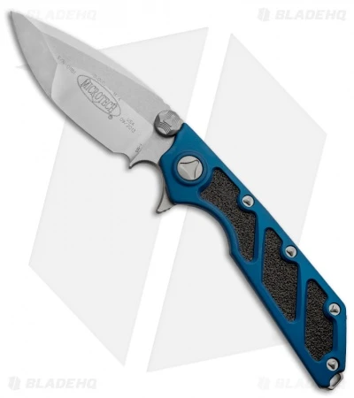 Microtech DOC Flipper Knife Blue Aluminum (3.75" Satin Plain) 153-4BL 3 Microtech DOC Flipper Knife Blue Aluminum (3.75" Satin Plain) 153-4BL